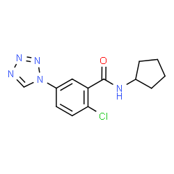 ChemSpider 2D Image | 2-Chloro-N-cyclopentyl-5-(1H-tetrazol-1-yl)benzamide | C13H14ClN5O
