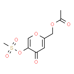 ChemSpider 2D Image | {5-[(Methylsulfonyl)oxy]-4-oxo-4H-pyran-2-yl}methyl acetate | C9H10O7S