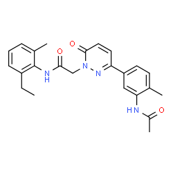ChemSpider 2D Image | 3-[3-(Acetylamino)-4-methylphenyl]-N-(2-ethyl-6-methylphenyl)-6-oxo-1(6H)-pyridazineacetamide | C24H26N4O3