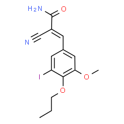 ChemSpider 2D Image | (2E)-2-Cyano-3-(3-iodo-5-methoxy-4-propoxyphenyl)acrylamide | C14H15IN2O3