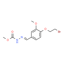 ChemSpider 2D Image | Methyl (2E)-2-[4-(2-bromoethoxy)-3-methoxybenzylidene]hydrazinecarboxylate | C12H15BrN2O4