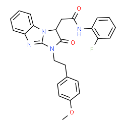 ChemSpider 2D Image | N-(2-Fluorophenyl)-2-{1-[2-(4-methoxyphenyl)ethyl]-2-oxo-2,3-dihydro-1H-imidazo[1,2-a]benzimidazol-3-yl}acetamide | C26H23FN4O3