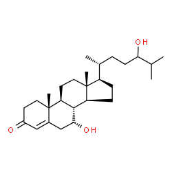 ChemSpider 2D Image | 7alpha,24-dihydroxycholest-4-en-3-one | C27H44O3