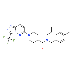 ChemSpider 2D Image | N-(4-Methylbenzyl)-N-propyl-1-[3-(trifluoromethyl)[1,2,4]triazolo[4,3-b]pyridazin-6-yl]-4-piperidinecarboxamide | C23H27F3N6O