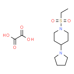 ChemSpider 2D Image | 1-(Ethylsulfonyl)-4-(1-pyrrolidinyl)piperidine ethanedioate (1:1) | C13H24N2O6S