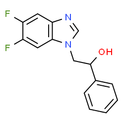 ChemSpider 2D Image | 2-(5,6-Difluoro-1H-benzimidazol-1-yl)-1-phenylethanol | C15H12F2N2O