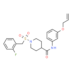 ChemSpider 2D Image | N-[3-(Allyloxy)phenyl]-1-[(2-fluorobenzyl)sulfonyl]-4-piperidinecarboxamide | C22H25FN2O4S