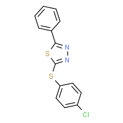 ChemSpider 2D Image | 2-[(4-Chlorophenyl)sulfanyl]-5-phenyl-1,3,4-thiadiazole | C14H9ClN2S2