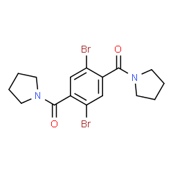ChemSpider 2D Image | (2,5-Dibromo-1,4-phenylene)bis(1-pyrrolidinylmethanone) | C16H18Br2N2O2
