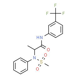 ChemSpider 2D Image | N~2~-(Methylsulfonyl)-N~2~-phenyl-N-[3-(trifluoromethyl)phenyl]alaninamide | C17H17F3N2O3S