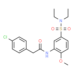 ChemSpider 2D Image | 2-(4-Chlorophenyl)-N-[5-(diethylsulfamoyl)-2-methoxyphenyl]acetamide | C19H23ClN2O4S