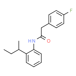 ChemSpider 2D Image | N-(2-sec-Butylphenyl)-2-(4-fluorophenyl)acetamide | C18H20FNO