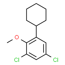 ChemSpider 2D Image | 1,5-Dichloro-3-cyclohexyl-2-methoxybenzene | C13H16Cl2O