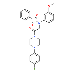 ChemSpider 2D Image | N-{2-[4-(4-Fluorophenyl)-1-piperazinyl]-2-oxoethyl}-N-(3-methoxyphenyl)benzenesulfonamide | C25H26FN3O4S