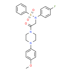ChemSpider 2D Image | N-(4-Fluorophenyl)-N-{2-[4-(4-methoxyphenyl)-1-piperazinyl]-2-oxoethyl}benzenesulfonamide | C25H26FN3O4S