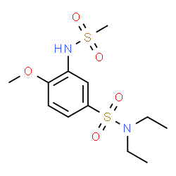 ChemSpider 2D Image | N,N-Diethyl-4-methoxy-3-[(methylsulfonyl)amino]benzenesulfonamide | C12H20N2O5S2