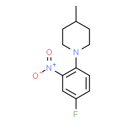 ChemSpider 2D Image | 1-(4-Fluoro-2-nitrophenyl)-4-methylpiperidine | C12H15FN2O2