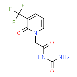 ChemSpider 2D Image | N-Carbamoyl-2-[2-oxo-3-(trifluoromethyl)-1(2H)-pyridinyl]acetamide | C9H8F3N3O3