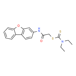 ChemSpider 2D Image | 2-(Dibenzo[b,d]furan-3-ylamino)-2-oxoethyl diethylcarbamodithioate | C19H20N2O2S2