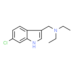 ChemSpider 2D Image | N-((6-Chloro-1H-indol-3-yl)methyl)-N-ethylethanamine | C13H17ClN2