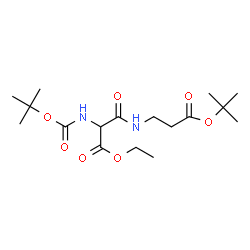 ChemSpider 2D Image | N-[(1,1-Dimethylethoxy)carbonyl]-O-ethyl-3-oxoseryl-Î²-alanine 1,1-dimethylethyl ester | C17H30N2O7