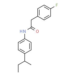 ChemSpider 2D Image | N-(4-sec-Butylphenyl)-2-(4-fluorophenyl)acetamide | C18H20FNO