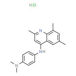 ChemSpider 2D Image | N,N-Dimethyl-N'-(2,6,8-trimethyl-4-quinolinyl)-1,4-benzenediamine hydrochloride (1:1) | C20H24ClN3