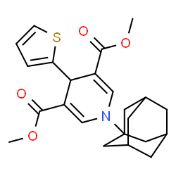 ChemSpider 2D Image | Dimethyl 1-(adamantan-1-yl)-4-(2-thienyl)-1,4-dihydro-3,5-pyridinedicarboxylate | C23H27NO4S