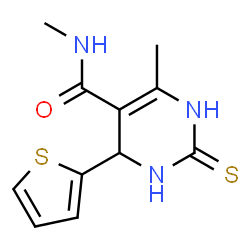 ChemSpider 2D Image | N,6-Dimethyl-4-(2-thienyl)-2-thioxo-1,2,3,4-tetrahydro-5-pyrimidinecarboxamide | C11H13N3OS2
