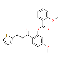 ChemSpider 2D Image | 5-Methoxy-2-[3-(2-thienyl)acryloyl]phenyl 2-methoxybenzoate | C22H18O5S