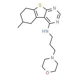 ChemSpider 2D Image | 6-Methyl-N-[3-(4-morpholinyl)propyl]-5,6,7,8-tetrahydro[1]benzothieno[2,3-d]pyrimidin-4-amine | C18H26N4OS