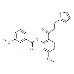 ChemSpider 2D Image | 5-Methoxy-2-[3-(2-thienyl)acryloyl]phenyl 3-methoxybenzoate | C22H18O5S