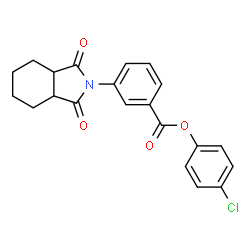 ChemSpider 2D Image | 4-Chlorophenyl 3-(1,3-dioxooctahydro-2H-isoindol-2-yl)benzoate | C21H18ClNO4