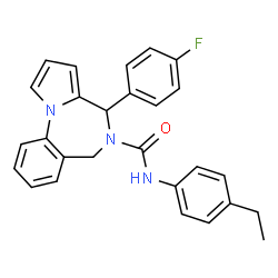 ChemSpider 2D Image | N-(4-Ethylphenyl)-4-(4-fluorophenyl)-4H-pyrrolo[1,2-a][1,4]benzodiazepine-5(6H)-carboxamide | C27H24FN3O