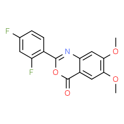 ChemSpider 2D Image | 2-(2,4-Difluorophenyl)-6,7-dimethoxy-4H-3,1-benzoxazin-4-one | C16H11F2NO4