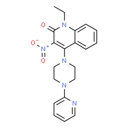 ChemSpider 2D Image | 1-Ethyl-3-nitro-4-(4-pyridin-2-yl-piperazin-1-yl)-1H-quinolin-2-one | C20H21N5O3
