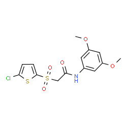 ChemSpider 2D Image | 2-[(5-Chloro-2-thienyl)sulfonyl]-N-(3,5-dimethoxyphenyl)acetamide | C14H14ClNO5S2