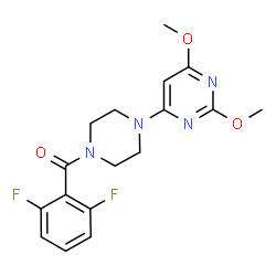 ChemSpider 2D Image | (2,6-Difluorophenyl)[4-(2,6-dimethoxy-4-pyrimidinyl)-1-piperazinyl]methanone | C17H18F2N4O3