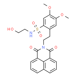 ChemSpider 2D Image | 2-[2-(1,3-Dioxo-1H-benzo[de]isoquinolin-2(3H)-yl)ethyl]-N-(2-hydroxyethyl)-4,5-dimethoxybenzenesulfonamide | C24H24N2O7S