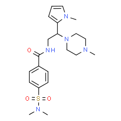 ChemSpider 2D Image | 4-(Dimethylsulfamoyl)-N-[2-(4-methyl-1-piperazinyl)-2-(1-methyl-1H-pyrrol-2-yl)ethyl]benzamide | C21H31N5O3S