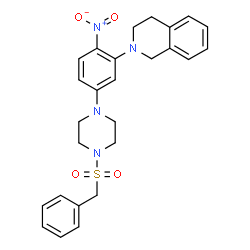 ChemSpider 2D Image | 2-{5-[4-(Benzylsulfonyl)-1-piperazinyl]-2-nitrophenyl}-1,2,3,4-tetrahydroisoquinoline | C26H28N4O4S