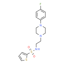 ChemSpider 2D Image | N-{2-[4-(4-Fluorophenyl)-1-piperazinyl]ethyl}-2-thiophenesulfonamide | C16H20FN3O2S2