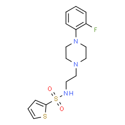 ChemSpider 2D Image | N-{2-[4-(2-Fluorophenyl)-1-piperazinyl]ethyl}-2-thiophenesulfonamide | C16H20FN3O2S2