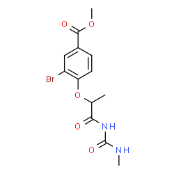 ChemSpider 2D Image | Methyl 3-bromo-4-({1-[(methylcarbamoyl)amino]-1-oxo-2-propanyl}oxy)benzoate | C13H15BrN2O5