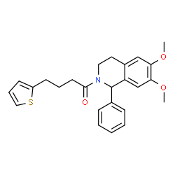 ChemSpider 2D Image | 1-(6,7-Dimethoxy-1-phenyl-3,4-dihydro-2(1H)-isoquinolinyl)-4-(2-thienyl)-1-butanone | C25H27NO3S