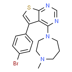 ChemSpider 2D Image | 5-(4-Bromophenyl)-4-(4-methyl-1,4-diazepan-1-yl)thieno[2,3-d]pyrimidine | C18H19BrN4S
