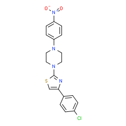 ChemSpider 2D Image | 1-[4-(4-Chlorophenyl)-1,3-thiazol-2-yl]-4-(4-nitrophenyl)piperazine | C19H17ClN4O2S