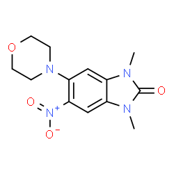ChemSpider 2D Image | 1,3-dimethyl-5-(morpholin-4-yl)-6-nitro-1,3-benzodiazol-2-one | C13H16N4O4