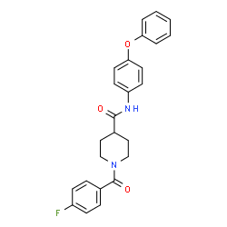 ChemSpider 2D Image | 1-(4-Fluorobenzoyl)-N-(4-phenoxyphenyl)-4-piperidinecarboxamide | C25H23FN2O3