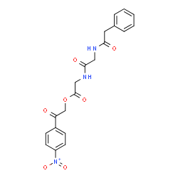 ChemSpider 2D Image | 2-(4-Nitrophenyl)-2-oxoethyl N-(phenylacetyl)glycylglycinate | C20H19N3O7